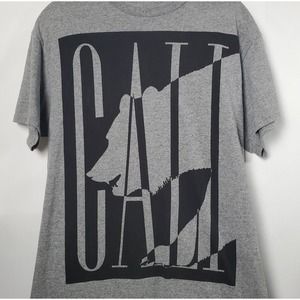 California Republic Shirt Mens Medium Gray Cali Bear Short Sleeve